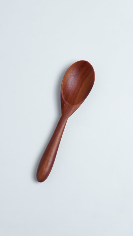 Sendok Kayu Natural Heart Shape