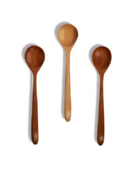 Sendok Makan Sujeo Lengkung Kayu Sawo 18 Cm