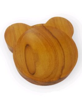 Piring Kayu Boneka Beruang 8,5 X 1,5 Cm Jati