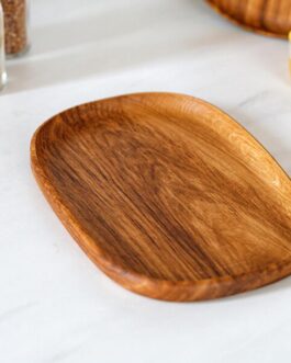 Piring Kayu Jati Oval 10X20 Cm