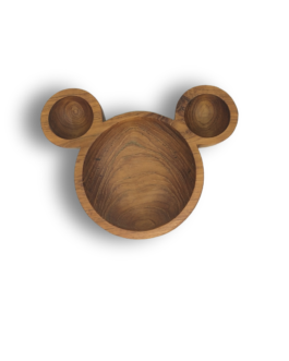 Piring Kayu Jati Anak Terkenal 22X17X4Cm