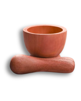 Tumbukan Obat Kecil Kayu Mahoni