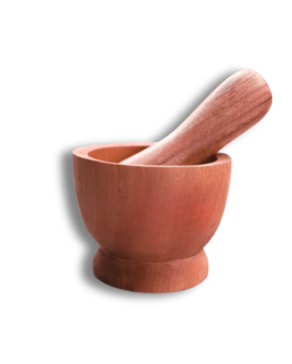 Tumbukan Obat Kecil Kayu Mahoni