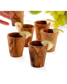 Gelas Kayu Jati Sloki 5X6,5Cm ( 50Ml )