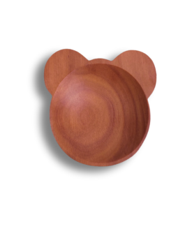 Piring Kayu Boneka Beruang 8,5 X 1,5 Cm Sawo