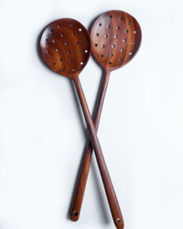 Spatula Kayu Bulat Slotted