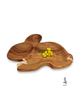 Wooden Bunny Platter Easter Theme