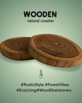 Organic Wooden Natural Coaster 2 Pieces