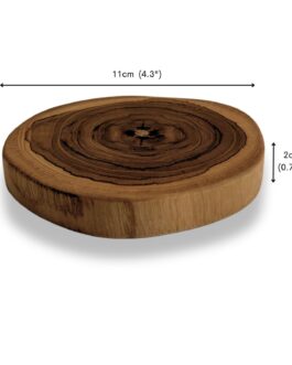Organic Wooden Natural Coaster 2 Pieces